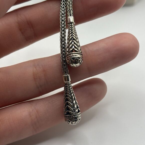 ROBERT MANSE 18KGOLD STERLING SILVER 30" LARAIT NECKLACE 41.2GR #5020 - Picture 2 of 6